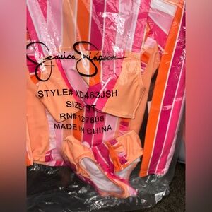 Jessica Simpson Kids Swim Set - Pink and Orange